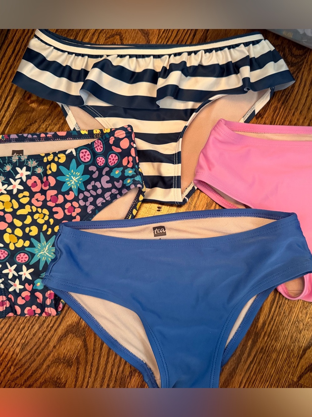 Tea Collection - Girls' Blue Bikini Bottoms lot of 4, size 6